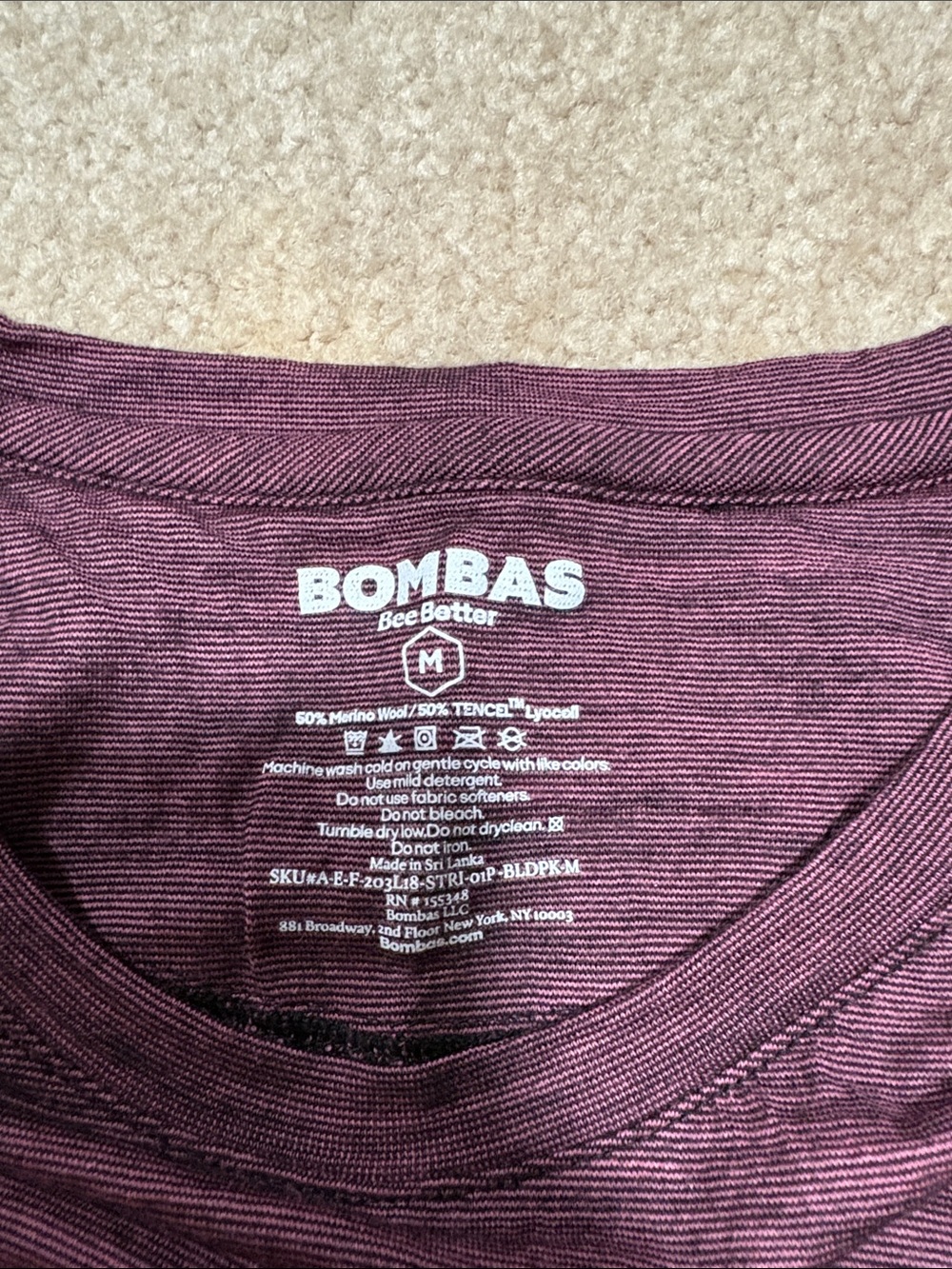 Bombas Plum-Mauve Striped Short-Sleeve Women's Tee